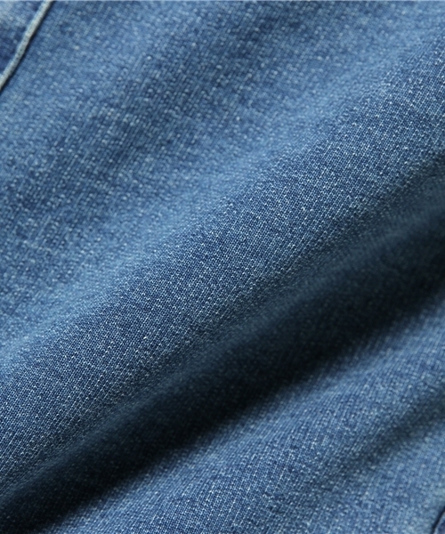 Denime(ドゥニーム)の「カットデニムバンドカラージャケット(ノーカラージャケット・メンズ・ブルー/ネイビー・X-LARGE/MEDIUM/LARGE)」の7枚目の写真