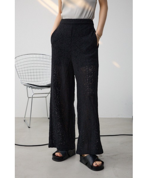 AZUL by moussy（アズールバイマウジー）の「レースワイドパンツ（その他パンツ・レディース・アイボリー/ブラック/オレンジ・MEDIUM/SMALL）」の3枚目の写真