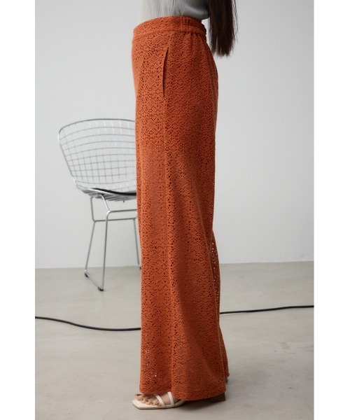 AZUL by moussy（アズールバイマウジー）の「レースワイドパンツ（その他パンツ・レディース・アイボリー/ブラック/オレンジ・MEDIUM/SMALL）」の8枚目の写真