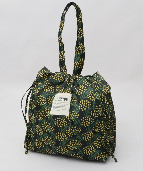 セール】北欧系 総柄 2WAY 巾着 トートバッグ パッカブル仕様（トート