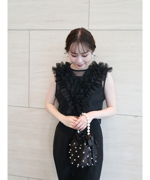 JUMELLE(ジュメロ)の「【結婚式/オケージョン】situation tulle vest(ベスト・レディース・グレー/アイボリー/ブラック・MEDIUM)」の5枚目の写真