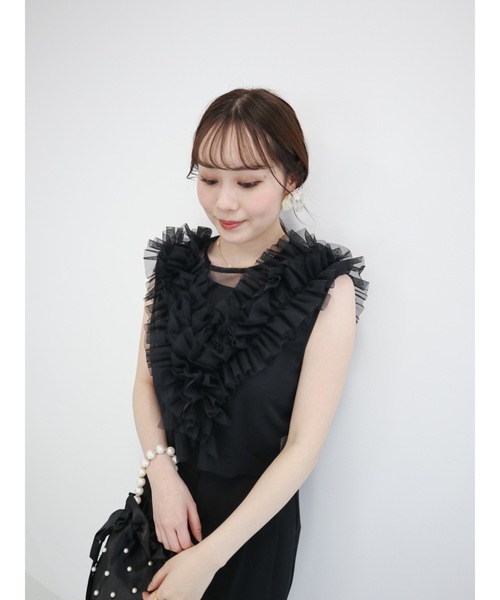 JUMELLE(ジュメロ)の「【結婚式/オケージョン】situation tulle vest(ベスト・レディース・グレー/アイボリー/ブラック・MEDIUM)」の18枚目の写真