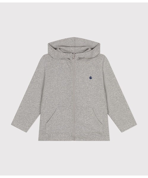 PETIT BATEAU（プチバトー）の「コットンジップアップパーカ（パーカー・キッズ・グレー/ネイビー・3YEAR/4YEAR/5YEAR）」の4枚目の写真