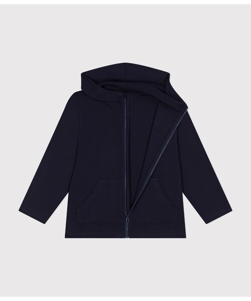 PETIT BATEAU（プチバトー）の「コットンジップアップパーカ（パーカー・キッズ・グレー/ネイビー・3YEAR/4YEAR/5YEAR）」の8枚目の写真