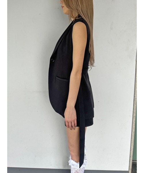 EGOIST(エゴイスト)の「ベルト付テーラードベスト(ベスト・レディース・ホワイト/ブラック・FREE)」の13枚目の写真