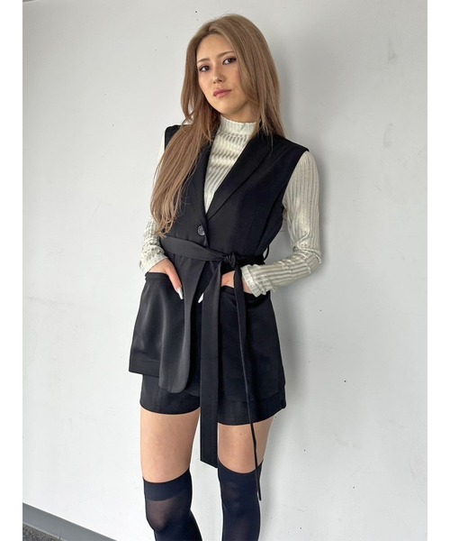 EGOIST(エゴイスト)の「ベルト付テーラードベスト(ベスト・レディース・ホワイト/ブラック・FREE)」の21枚目の写真