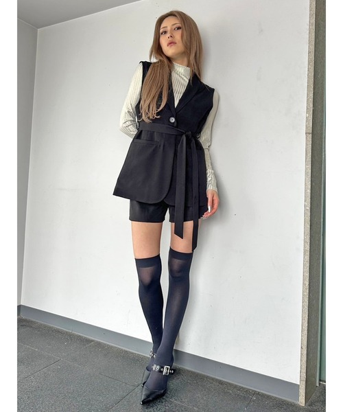 EGOIST(エゴイスト)の「ベルト付テーラードベスト(ベスト・レディース・ホワイト/ブラック・FREE)」の22枚目の写真