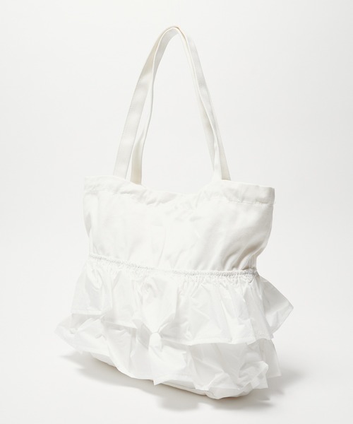 Chick（チック）の「▲フリルティアードトートバック（トートバッグ・レディース・ホワイト/ブラック/グリーン・FREE）」の13枚目の写真