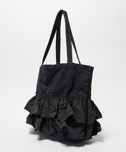 Chick（チック）の「▲フリルティアードトートバック（トートバッグ・レディース・ホワイト/ブラック/グリーン・FREE）」の9枚目の写真