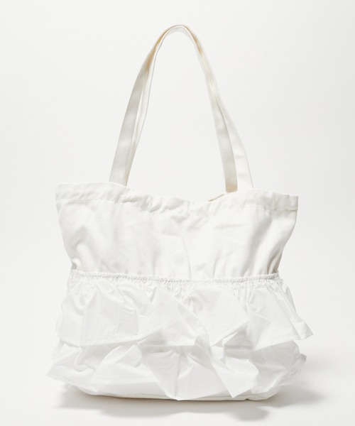 Chick（チック）の「▲フリルティアードトートバック（トートバッグ・レディース・ホワイト/ブラック/グリーン・FREE）」の14枚目の写真