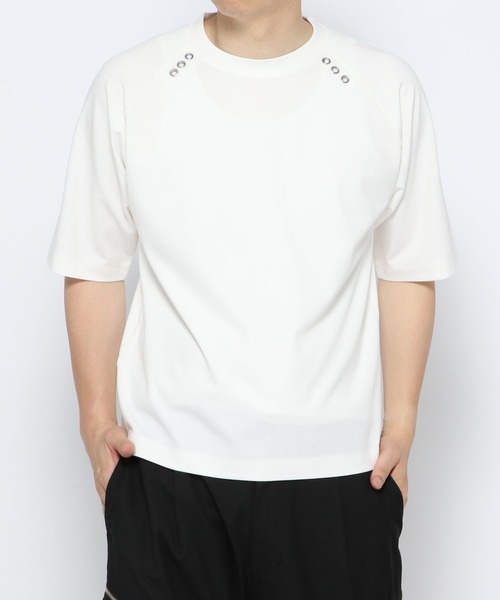 HARE（ハレ）の「コンパクトシルバーパーツカットソー(HARE)（Tシャツ/カットソー・メンズ・ブラック系その他/ホワイト/ブラック・FREE）」の15枚目の写真