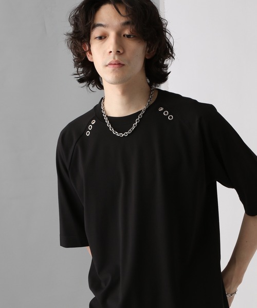 HARE（ハレ）の「コンパクトシルバーパーツカットソー(HARE)（Tシャツ/カットソー・メンズ・ブラック系その他/ホワイト/ブラック・FREE）」の8枚目の写真