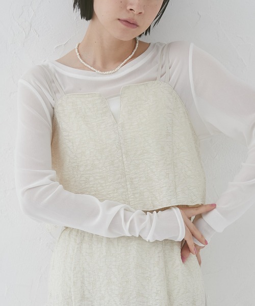 hunch（ハンチ）の「シアージャガードビスチェ（ベスト・レディース・オフホワイト/ブラック/カーキ・FREE）」の2枚目の写真