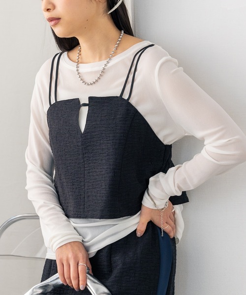 hunch（ハンチ）の「シアージャガードビスチェ（ベスト・レディース・オフホワイト/ブラック/カーキ・FREE）」の11枚目の写真