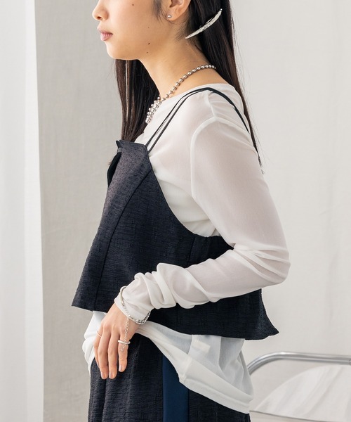 hunch（ハンチ）の「シアージャガードビスチェ（ベスト・レディース・オフホワイト/ブラック/カーキ・FREE）」の10枚目の写真