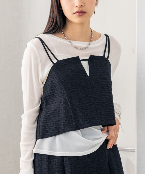 hunch（ハンチ）の「シアージャガードビスチェ（ベスト・レディース・オフホワイト/ブラック/カーキ・FREE）」の8枚目の写真