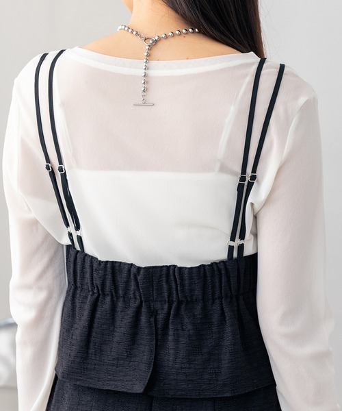 hunch（ハンチ）の「シアージャガードビスチェ（ベスト・レディース・オフホワイト/ブラック/カーキ・FREE）」の6枚目の写真