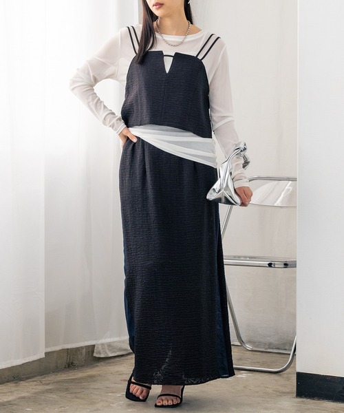 hunch（ハンチ）の「シアージャガードビスチェ（ベスト・レディース・オフホワイト/ブラック/カーキ・FREE）」の5枚目の写真