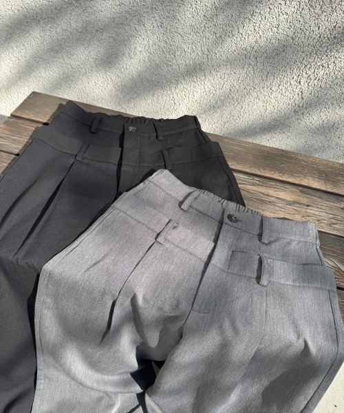 nemne store(ネンネストア)の「《Delfy》ダブルウェストデザインスラックス(スラックス・レディース・ブラック/杢グレー・SMALL/MEDIUM)」の12枚目の写真