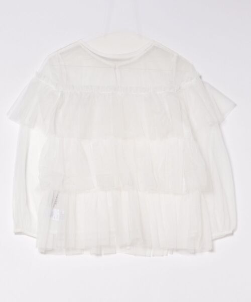 REAL CUBE（リアルキューブ）の「前後2wayチュールトップス（Tシャツ/カットソー・レディース・オフホワイト/ブラック/グレー・M）」の10枚目の写真