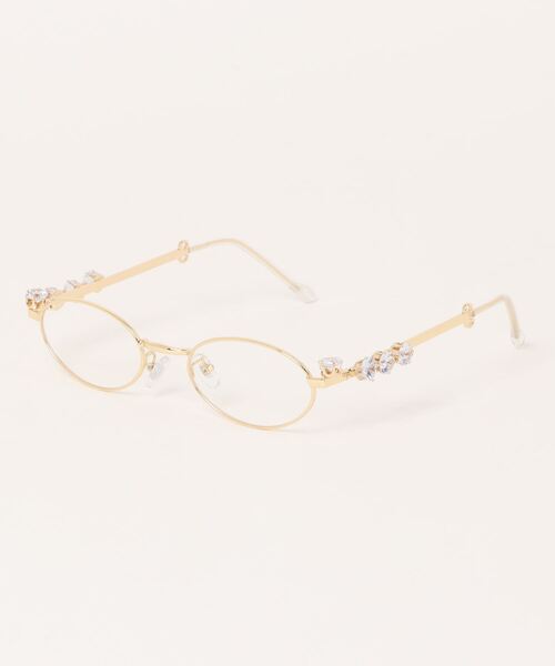 BARELY BLUE（ベアリーブルー）の「【 BARELY BLUE / ベアリーブルー 】 細フチ アクセント ダイヤ デザイン メガネ（メガネ・レディース・ブラウン系その他/シルバー/ゴールド・FREE）」の9枚目の写真