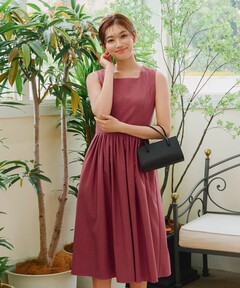 アルバローザ 新升目 ワンピース Diosfront ワンピース 2022AW マキシ丈ハイウエスト切替ギャザー