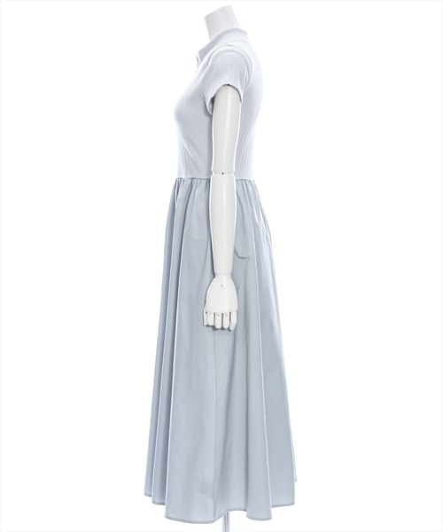 clear（クリア）の「布帛切替ハーフジップノースリーブワンピース［大人 カジュアル］≪再入荷≫（ワンピース・レディース・ブラック/ブルーグレー・F）」の4枚目の写真