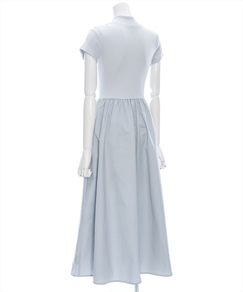 セール】布帛切替ハーフジップノースリーブワンピース［大人