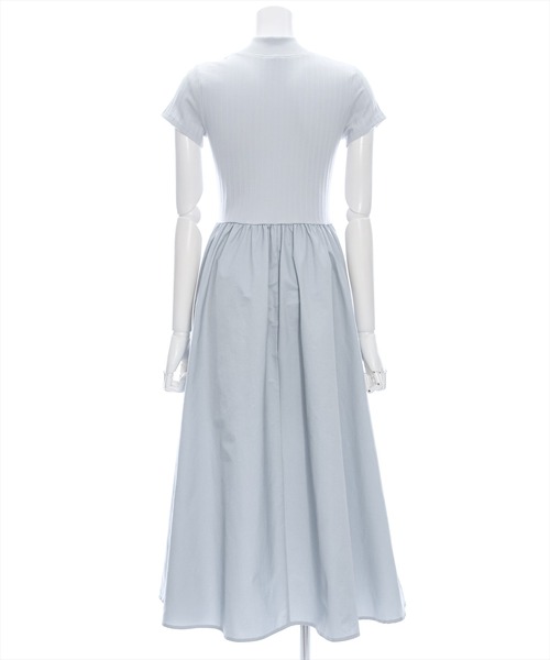 セール】布帛切替ハーフジップノースリーブワンピース［大人