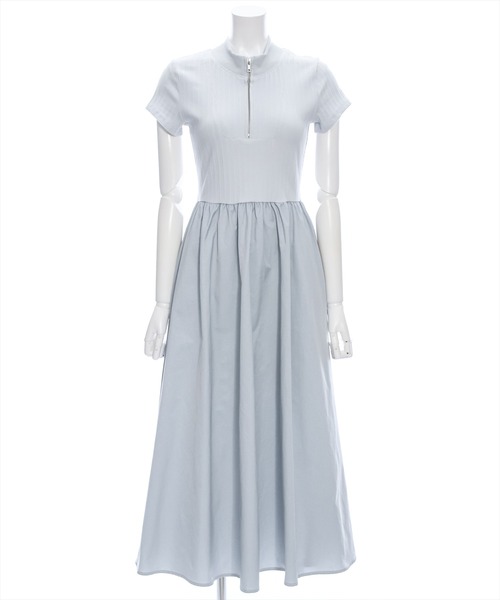 clear（クリア）の「布帛切替ハーフジップノースリーブワンピース［大人 カジュアル］≪再入荷≫（ワンピース・レディース・ブラック/ブルーグレー・F）」の12枚目の写真