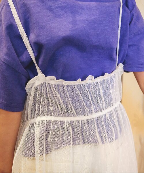 BREEZE（ブリーズ）の「チュールキャミワンピース（ワンピース・キッズ・ブラック/オフホワイト・90/100/120/140）」の6枚目の写真