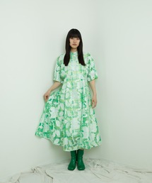 moyan ecri（モヤン エクリ）の「<moyan ecri>シアー花柄チェックワンピースopal sheer check dress（ワンピース）」