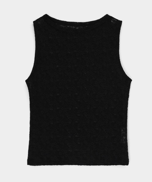 BLACKUP（ブラックアップ）の「[MADE] ウェルシーシアーレースボートネックノースリーブ（Tシャツ/カットソー・レディース・ブラック/ホワイト・ONESIZE）」の16枚目の写真