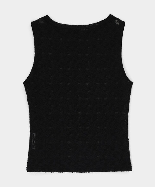 BLACKUP（ブラックアップ）の「[MADE] ウェルシーシアーレースボートネックノースリーブ（Tシャツ/カットソー・レディース・ブラック/ホワイト・ONESIZE）」の15枚目の写真