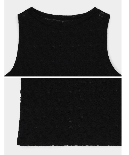 BLACKUP（ブラックアップ）の「[MADE] ウェルシーシアーレースボートネックノースリーブ（Tシャツ/カットソー・レディース・ブラック/ホワイト・ONESIZE）」の17枚目の写真