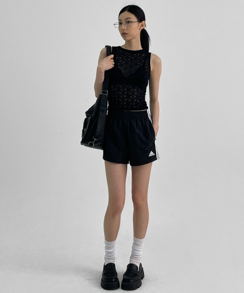 BLACKUP（ブラックアップ）の「[MADE] ウェルシーシアーレースボートネックノースリーブ（Tシャツ/カットソー・レディース・ブラック/ホワイト・ONESIZE）」の6枚目の写真