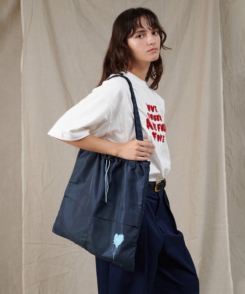 【かぉ】RILY Heart Logo Tote Bag トートバッグ セール】HEART LOGO TOTE BAG / ハートロゴトートバッグ(トート