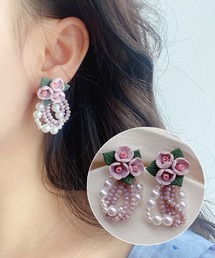 Coo+i（クーイ）の「フラワーパールビジューピアス（ピアス（両耳用））」