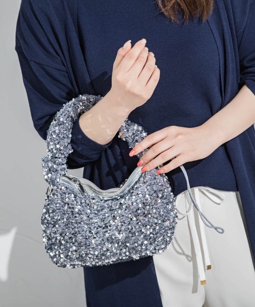 VICKY(ビッキー)の「【トレンドBAG】スパンコールハンドバッグ(ハンドバッグ・レディース・ホワイト/ピンク/シルバー系その他/ブラック・FREE)」の4枚目の写真