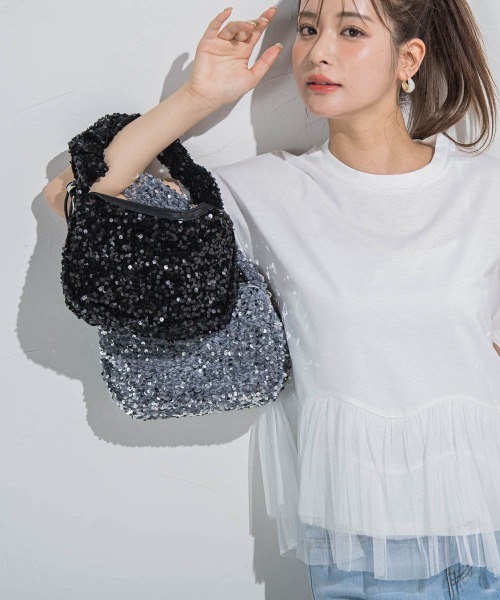 VICKY(ビッキー)の「【トレンドBAG】スパンコールハンドバッグ(ハンドバッグ・レディース・ホワイト/ピンク/シルバー系その他/ブラック・FREE)」の12枚目の写真