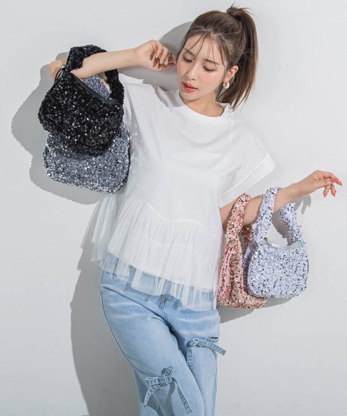 VICKY(ビッキー)の「【トレンドBAG】スパンコールハンドバッグ(ハンドバッグ・レディース・ホワイト/ピンク/シルバー系その他/ブラック・FREE)」の14枚目の写真