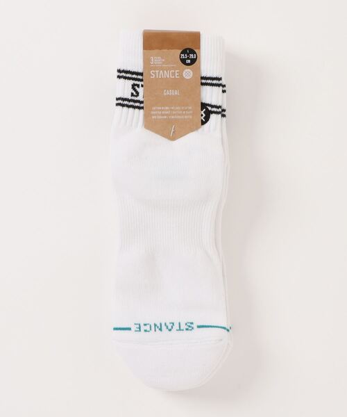 STANCE（スタンス）の「【STANCE/スタンス】BASIC QUARTER 3 PACK/ギフトにも最適！ 吸湿 通気性ラインブランドロゴパターン3Pパッククォーター丈ショートソックス（3足組）（ソックス/靴下・メンズ・ホワイト・LARGE）」の9枚目の写真