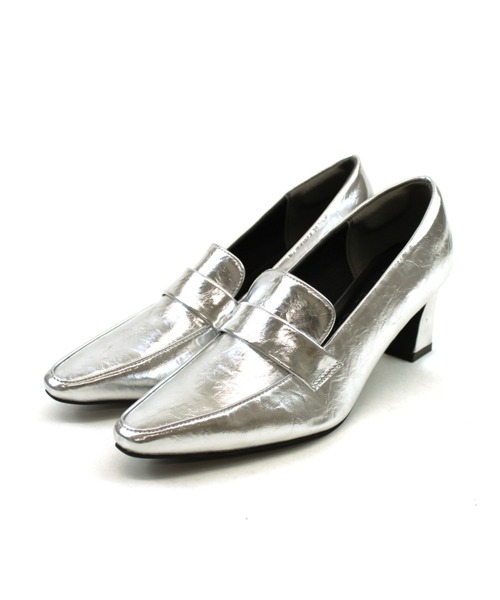 VIVIAN（ヴィヴィアン）の「スクエアトゥデザインヒールローファーパンプス（パンプス・レディース・ブラック/シルバー/グレー系その他7/ダークブラウン・LL/L/M/S）」の13枚目の写真