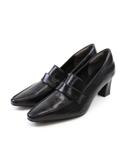 VIVIAN（ヴィヴィアン）の「スクエアトゥデザインヒールローファーパンプス（パンプス・レディース・ブラック/シルバー/グレー系その他7/ダークブラウン・LL/L/M/S）」の14枚目の写真