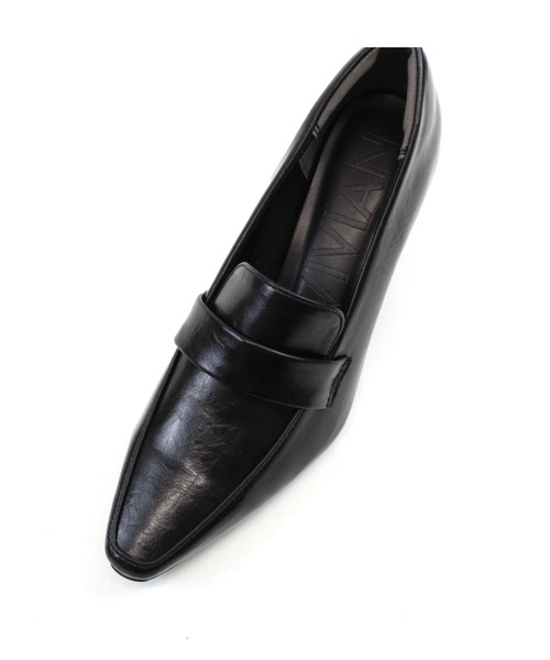 VIVIAN（ヴィヴィアン）の「スクエアトゥデザインヒールローファーパンプス（パンプス・レディース・ブラック/シルバー/グレー系その他7/ダークブラウン・LL/L/M/S）」の9枚目の写真