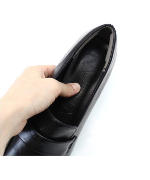 VIVIAN（ヴィヴィアン）の「スクエアトゥデザインヒールローファーパンプス（パンプス・レディース・ブラック/シルバー/グレー系その他7/ダークブラウン・LL/L/M/S）」の7枚目の写真