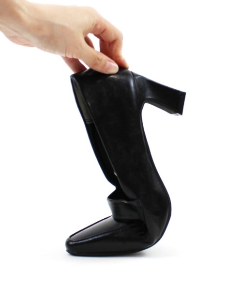 VIVIAN（ヴィヴィアン）の「スクエアトゥデザインヒールローファーパンプス（パンプス・レディース・ブラック/シルバー/グレー系その他7/ダークブラウン・LL/L/M/S）」の5枚目の写真