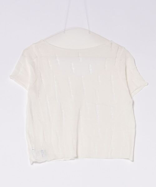 BARRETTA(バレッタ)の「スクープネックシアーTシャツ(Tシャツ/カットソー・レディース・アイボリー/ブラック/ホワイト・FREE)」の4枚目の写真