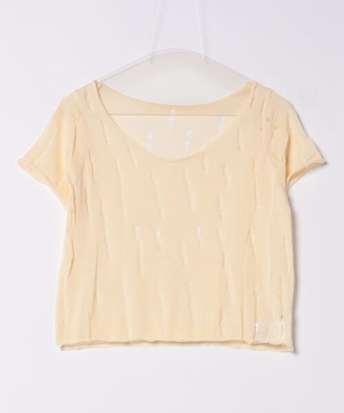 BARRETTA(バレッタ)の「スクープネックシアーTシャツ(Tシャツ/カットソー・レディース・アイボリー/ブラック/ホワイト・FREE)」の6枚目の写真