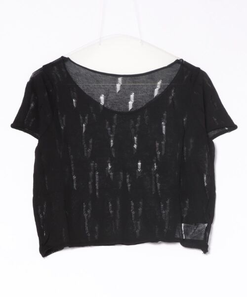 BARRETTA(バレッタ)の「スクープネックシアーTシャツ(Tシャツ/カットソー・レディース・アイボリー/ブラック/ホワイト・FREE)」の5枚目の写真